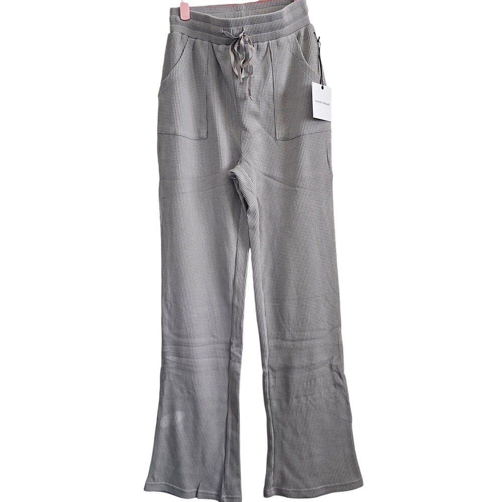 Painted Threads Womens Waffle Knit Lounge Pants Grey Wide Leg Small‎ NWT